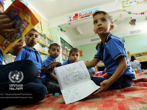 O Fondo Galego apoiou a atención psicolóxica infantil en Gaza a través da UNRWA tras a ofensiva israelí de 2014.